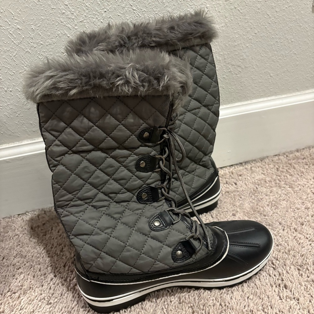 Faux Fur Waterproof Winter Boots - Picture 5 of 9